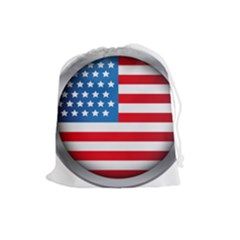 United Of America Usa Flag Drawstring Pouch (large) by Celenk