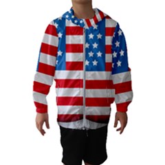 United Of America Usa Flag Kids  Hooded Windbreaker