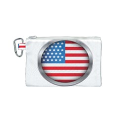 United Of America Usa Flag Canvas Cosmetic Bag (small) by Celenk