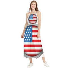 United Of America Usa Flag Boho Sleeveless Summer Dress by Celenk