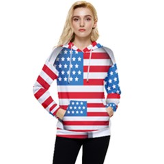 United Of America Usa Flag Women s Lightweight Drawstring Hoodie