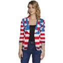 United Of America Usa Flag Women s One-Button 3/4 Sleeve Short Jacket View1