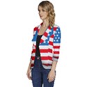 United Of America Usa Flag Women s One-Button 3/4 Sleeve Short Jacket View2