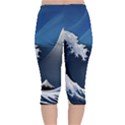 The Great Wave Off Kanagawa Velvet Capri Leggings  View2