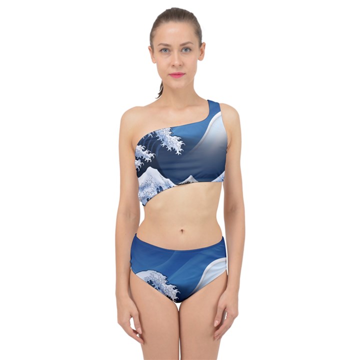 The Great Wave Off Kanagawa Spliced Up Two Piece Swimsuit