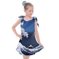 The Great Wave Off Kanagawa Kids  Tie Up Tunic Dress by Grandong