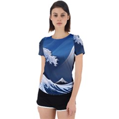 The Great Wave Off Kanagawa Back Cut Out Sport Tee by Grandong