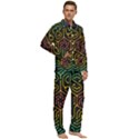 Circuit Hexagonal Geometric Pattern Background Pattern Men s Long Sleeve Velvet Pocket Pajamas Set View2