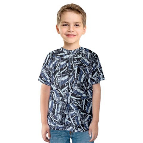 Cobalt Kaleidoscope Print Pattern Design Kids  Sport Mesh Tee by dflcprintsclothing