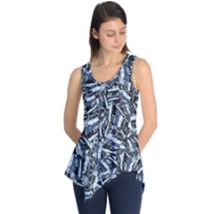 Cobalt Kaleidoscope Print Pattern Design Sleeveless Tunic by dflcprintsclothing