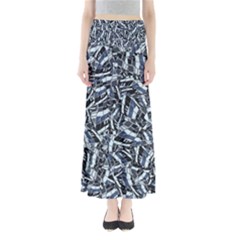 Cobalt Kaleidoscope Print Pattern Design Full Length Maxi Skirt