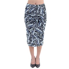 Cobalt Kaleidoscope Print Pattern Design Midi Pencil Skirt by dflcprintsclothing