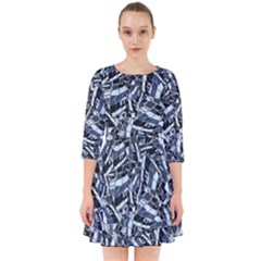 Cobalt Kaleidoscope Print Pattern Design Smock Dress by dflcprintsclothing