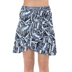 Cobalt Kaleidoscope Print Pattern Design Wrap Front Skirt by dflcprintsclothing