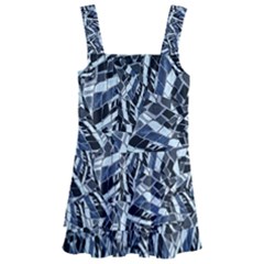 Cobalt Kaleidoscope Print Pattern Design Kids  Layered Skirt Swimsuit