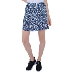 Cobalt Kaleidoscope Print Pattern Design Tennis Skirt by dflcprintsclothing