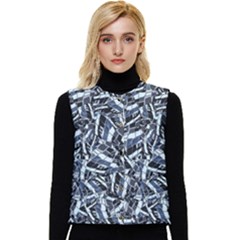 Cobalt Kaleidoscope Print Pattern Design Women s Button Up Puffer Vest