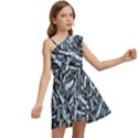 Cobalt Kaleidoscope Print Pattern Design Kids  One Shoulder Party Dress View2