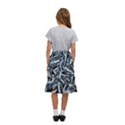 Cobalt Kaleidoscope Print Pattern Design Kids  Ruffle Flared Wrap Midi Skirt View4