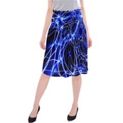 Lines Flash Light Mystical Fantasy Midi Beach Skirt by Dutashop