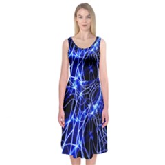 Lines Flash Light Mystical Fantasy Midi Sleeveless Dress by Dutashop