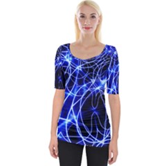 Lines Flash Light Mystical Fantasy Wide Neckline Tee