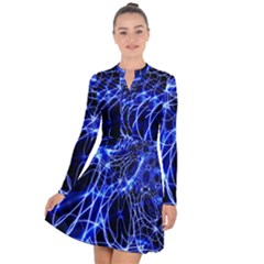 Lines Flash Light Mystical Fantasy Long Sleeve Panel Dress by Dutashop