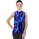 Lines Flash Light Mystical Fantasy Mock Neck Chiffon Sleeveless Top View1