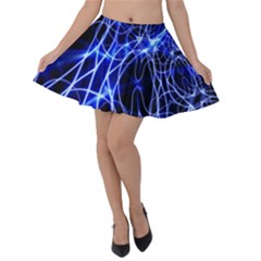 Lines Flash Light Mystical Fantasy Velvet Skater Skirt by Dutashop