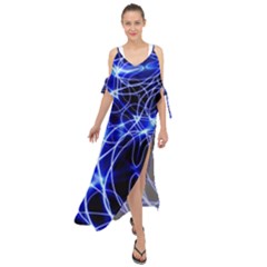 Lines Flash Light Mystical Fantasy Maxi Chiffon Cover Up Dress