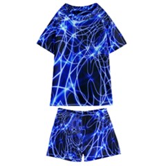 Lines Flash Light Mystical Fantasy Kids  Swim Tee And Shorts Set by Dutashop