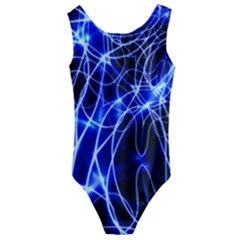 Lines Flash Light Mystical Fantasy Kids  Cut-out Back One Piece Swimsuit by Dutashop