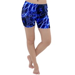 Lines Flash Light Mystical Fantasy Lightweight Velour Yoga Shorts by Dutashop