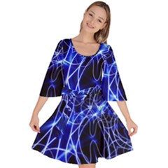 Lines Flash Light Mystical Fantasy Velour Kimono Dress by Dutashop