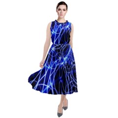 Lines Flash Light Mystical Fantasy Round Neck Boho Dress by Dutashop