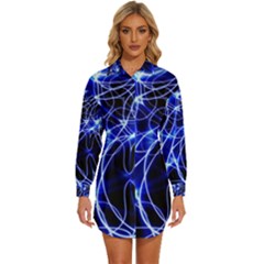 Lines Flash Light Mystical Fantasy Womens Long Sleeve Shirt Dress