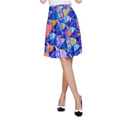 Sea Fish Illustrations A-line Skirt by Mariart