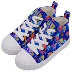 Sea Fish Illustrations Kids  Mid-top Canvas Sneakers