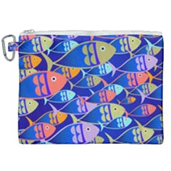 Sea Fish Illustrations Canvas Cosmetic Bag (xxl)