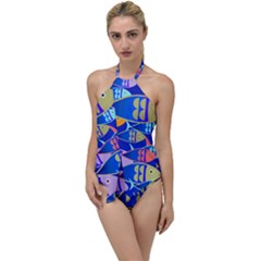 Sea Fish Illustrations Go With The Flow One Piece Swimsuit