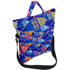 Sea Fish Illustrations Fold Over Handle Tote Bag by Mariart