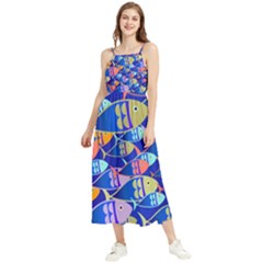 Sea Fish Illustrations Boho Sleeveless Summer Dress by Mariart