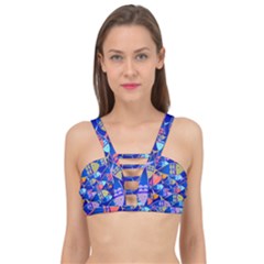 Sea Fish Illustrations Cage Up Bikini Top