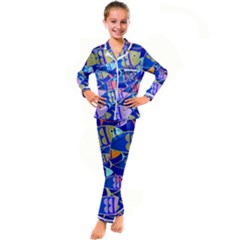 Sea Fish Illustrations Kids  Satin Long Sleeve Pajamas Set by Mariart