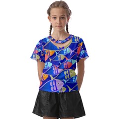 Sea Fish Illustrations Kids  Front Cut Tee