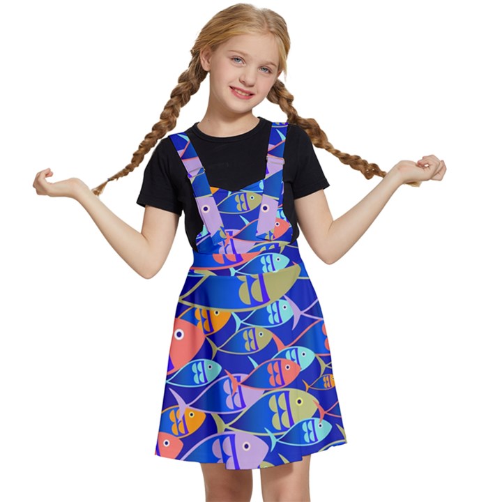 Sea Fish Illustrations Kids  Apron Dress