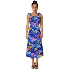 Sea Fish Illustrations Tie-strap Tiered Midi Chiffon Dress by Mariart