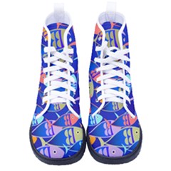 Sea Fish Illustrations Men s High-top Canvas Sneakers by Mariart