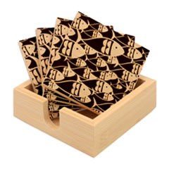 Sea Fish Illustrations Bamboo Coaster Set by Mariart