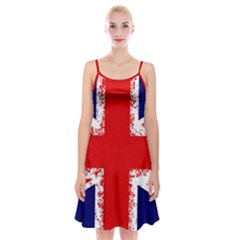 Union Jack London Flag Uk Spaghetti Strap Velvet Dress